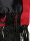 Red Black Silk Floral Fringe Neck Wrap Scarf