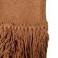 Brown Viscose Knitted Neck Wrap Fringes 266cm x20cm Scarf