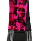 Pink Black Faux Fur Neck Wrap Fringes 200cm x 59cm Scarf