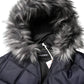 Black Quilted Fur Shearling Hooded  Jacket