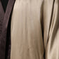 Beige Silk Satin Long Coat Robe Jacket