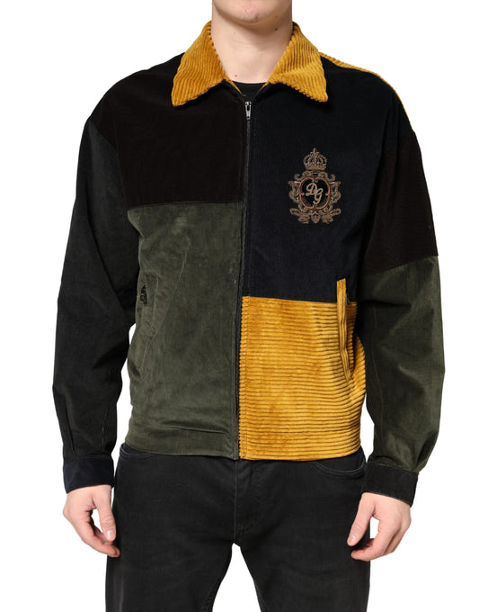 Multicolor Patchwork Corduroy Crest Jacket