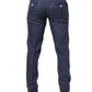 Navy Blue Skinny Chino Mid Waist Men Pants