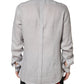 Gray GOLD Linen Long Sleeves Dress Men Shirt