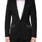 Black Embellished Single Breasted Blazer