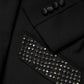 Black Embellished Single Breasted Blazer