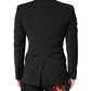 Black MARTINI Single Breasted Tuxedo Blazer