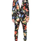 Black Floral Single Breasted MARTINI 2 Piece Suit