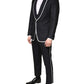Black White Single Breasted SICILIA Men 3 Piece Suit