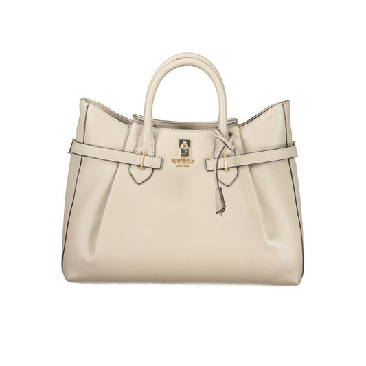 Beige Polyurethane Women's Handbag