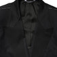 Black Cotton Single Breasted 2 Piece Suit