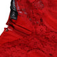 Red Silk Floral Lace Lingerie Top Underwear