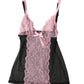 Black Pink Floral Lace Lingerie Top Underwear