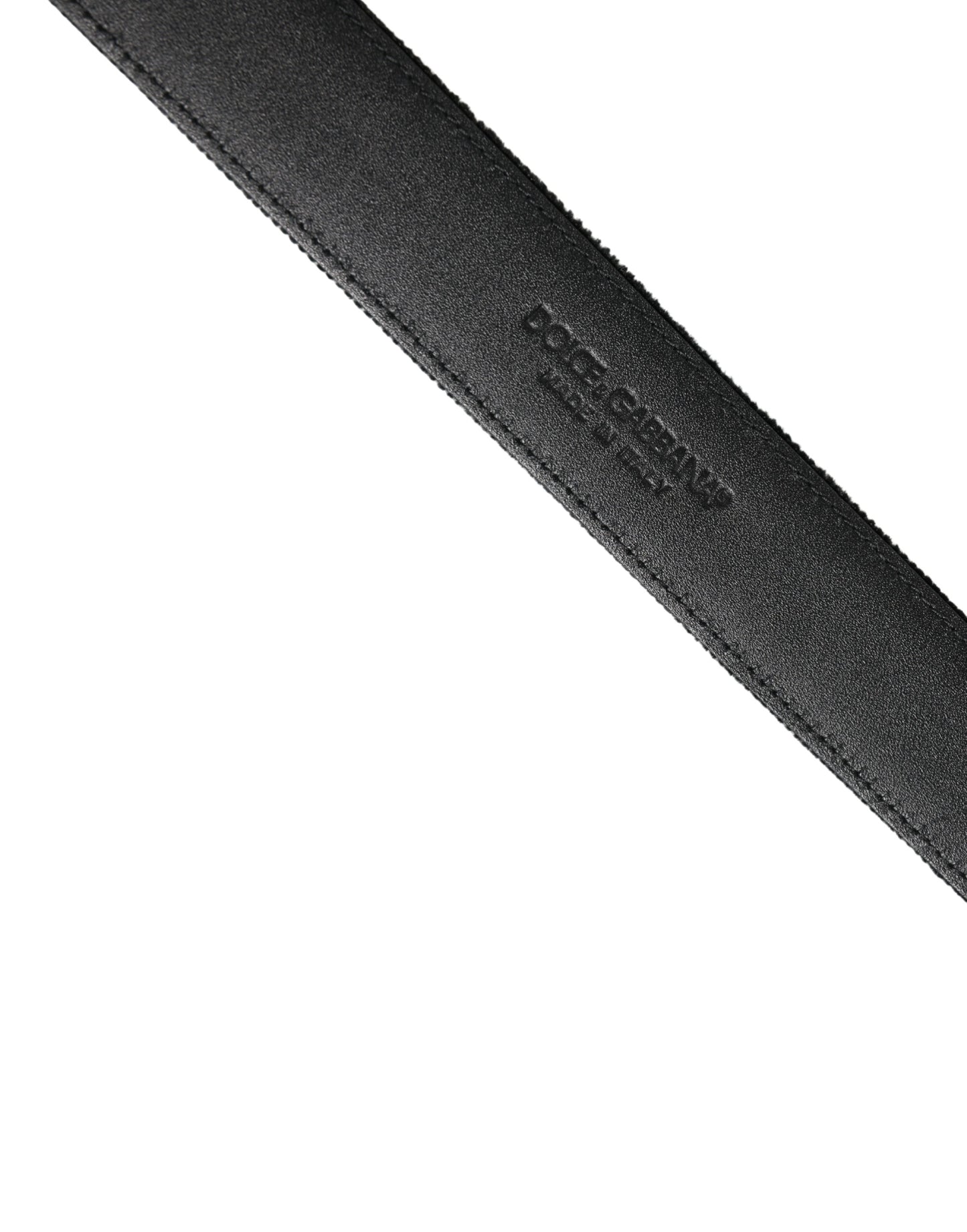 Black Suede Silver Tone Metal Buckle Men Belt