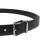 Black Leather Studded Silver Tone Buckle Belt