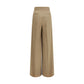 Beige Wool Casual Pants