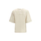 Beige Silk T-Shirt