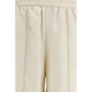 Beige Silk Casual Pants