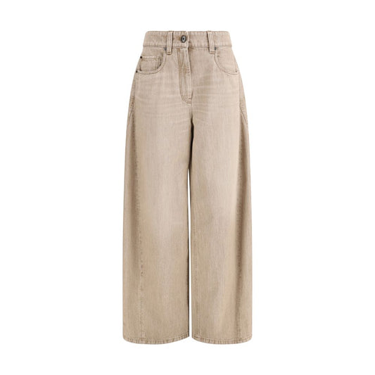 Beige Cotton Jeans Denim