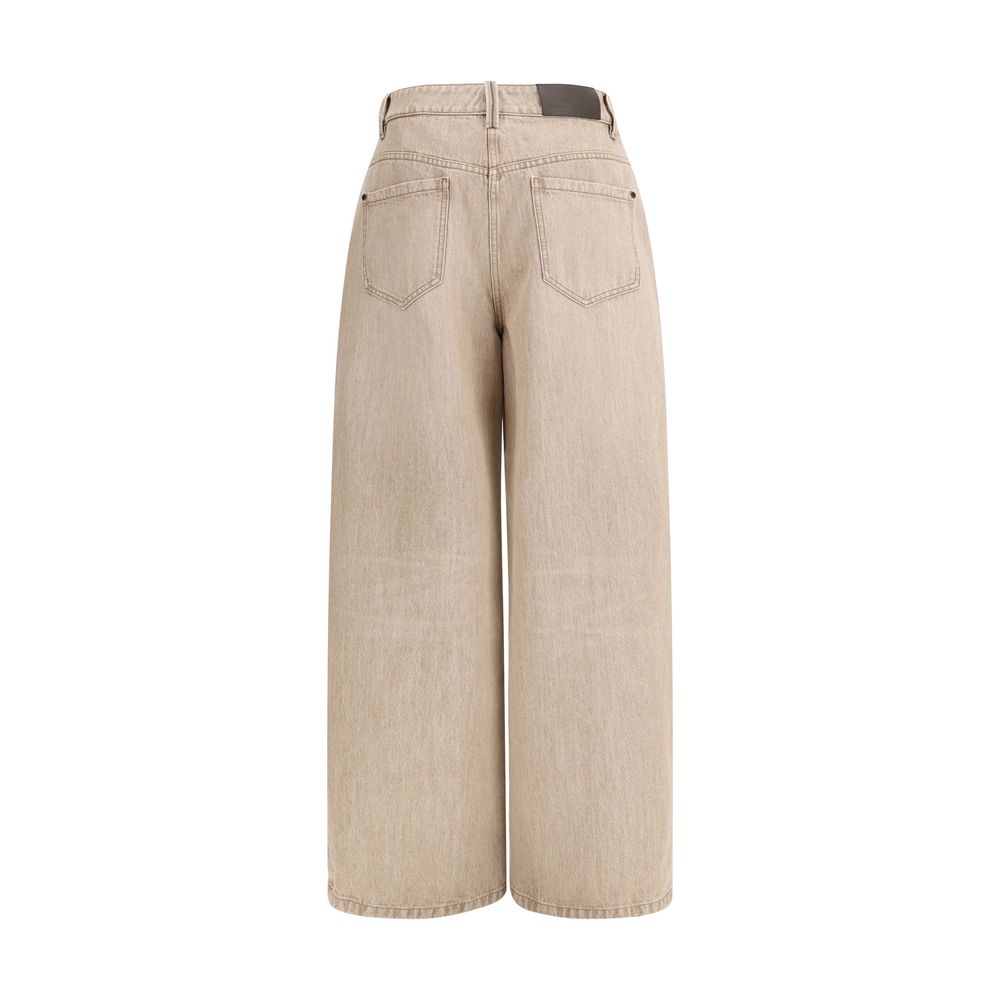 Beige Cotton Jeans Denim