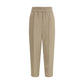 Beige Viscose Casual Pants