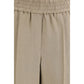 Beige Viscose Casual Pants