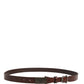 Brown Leather Logo Metal Buckle Men Belt