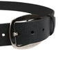 Black Calf Leather Silver Metal Buckle Belt
