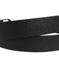 Black Calf Leather Gold Metal Buckle  Belt