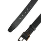 Black Calf Leather Gold Metal Buckle  Belt
