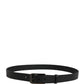 Black Calf Leather Gold Metal Buckle Belt