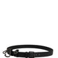 Black Calf Leather Silver Metal Buckle Belt