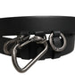 Black Calf Leather Silver Metal Buckle Belt