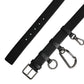 Black Calf Leather Silver Metal Buckle Belt