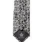 Black White Floral Fantasy Silk Adjustable Necktie Tie