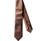 Brown Satin 100% Silk Wide Adjustable Men Necktie Tie
