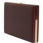 Brown Calfskin Leather Clutch Evening Women Purse Bag