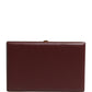 Brown Calfskin Leather Clutch Evening Women Purse Bag