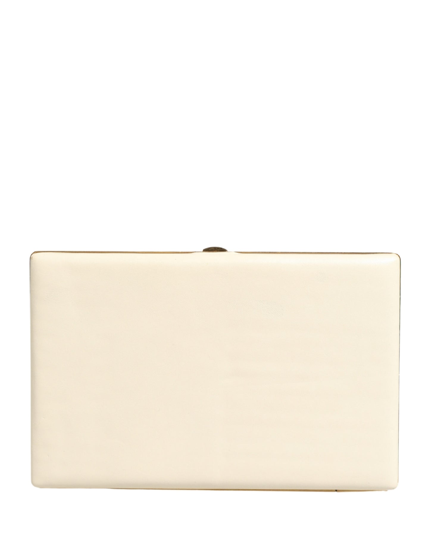 White Lambskin Leather Clutch Evening Women Purse Bag