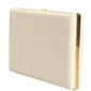 White Lambskin Leather Clutch Evening Women Purse Bag