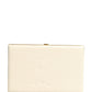 White Lambskin Leather Clutch Evening Women Purse Bag