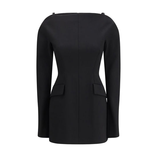 Black Polyester Casual Dress