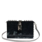 Black Acrylic Plexiglass Studded DOLCE BOX Clutch Bag