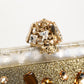 Gold Vanda Crystal Evening Clutch Shoulder Handbag  Bag