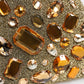 Gold Vanda Crystal Evening Clutch Shoulder Handbag  Bag