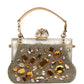 Gold Vanda Crystal Evening Clutch Shoulder Handbag  Bag