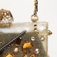 Gold Vanda Crystal Evening Clutch Shoulder Handbag  Bag