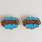 Gold Brass BOOM Cartoon Crystal Clip-On Women