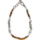 Silver Tone Brass Chain Beaded Gem DG Logo Bracelet