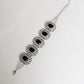 Silver Tone Brass Chain Crystal Embellished Bracelet